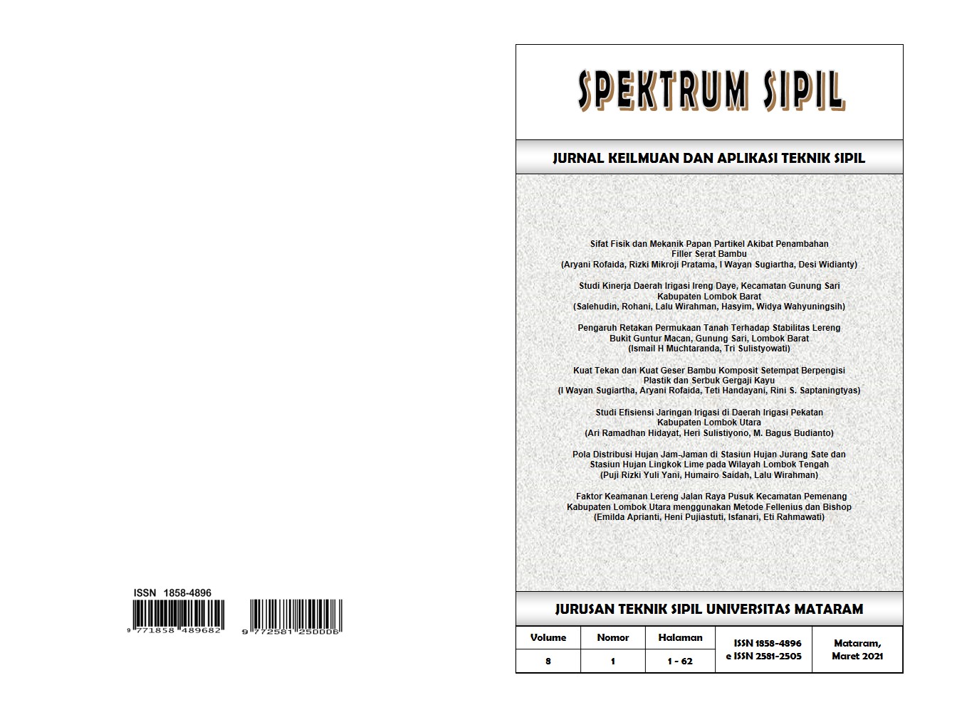 					View Vol. 8 No. 1 (2021): SPEKTRUM SIPIL
				